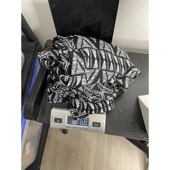 B Design pants women's large slacks soft wide legged pull on black graphic print - Picture 13 of 13